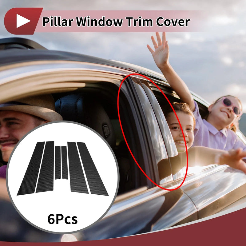 Volvo S60 Black Carbon Fiber Door Pillar Window Trim (2001-2010)