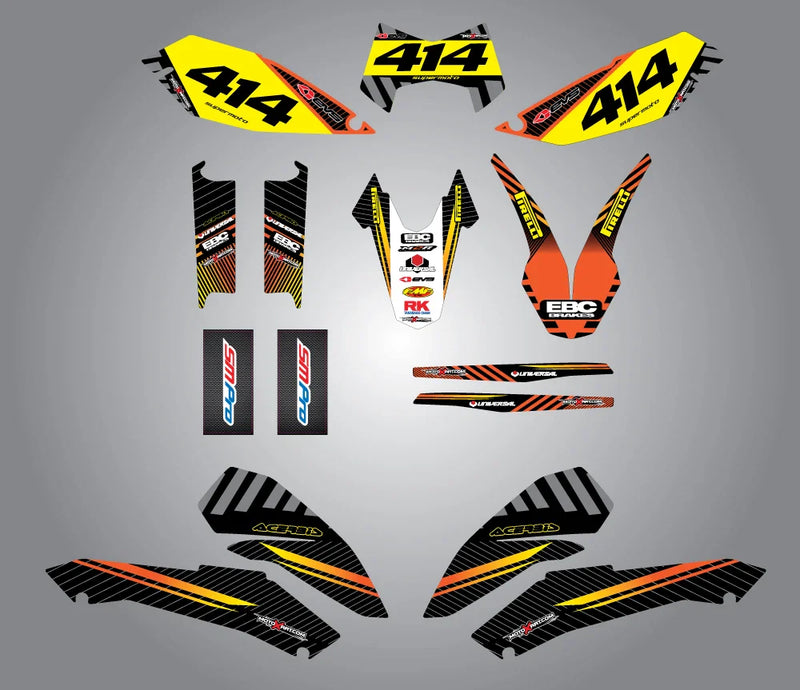 KTM LC4 SMC 690 FACTORY STYLE Full Sticker Kit