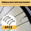 Car Motorcycle 4 Pcs Valve Stem Extenders Silver Tone