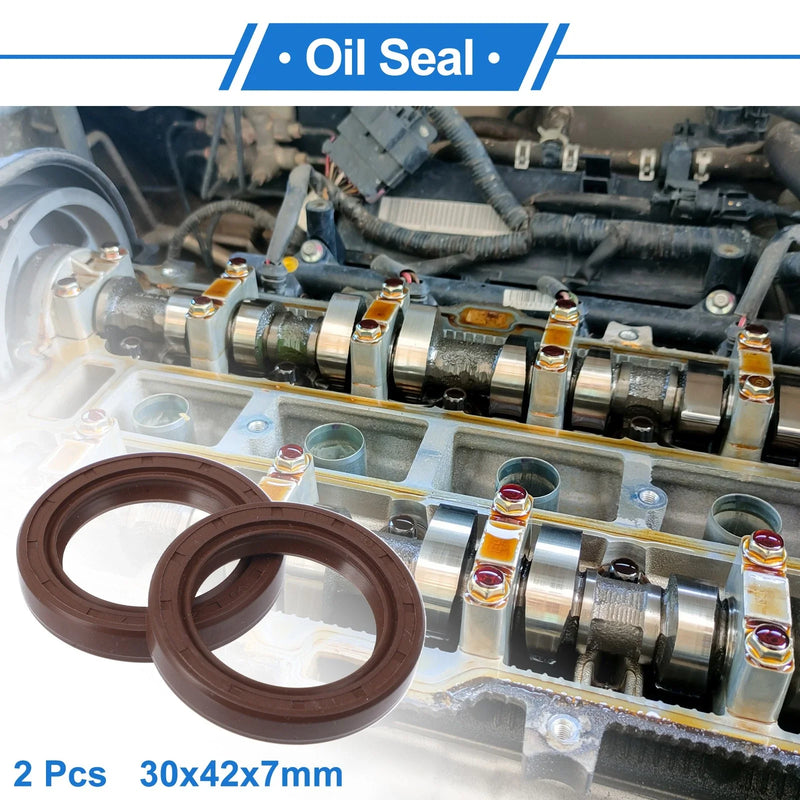 2 x Oil Seal 30x42x7mm FKM Rubber Seal Ring Rotary Shaft Seal