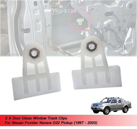 Nissan Navara D22 2 x Door Glass Window Track Clips (1997-2003)