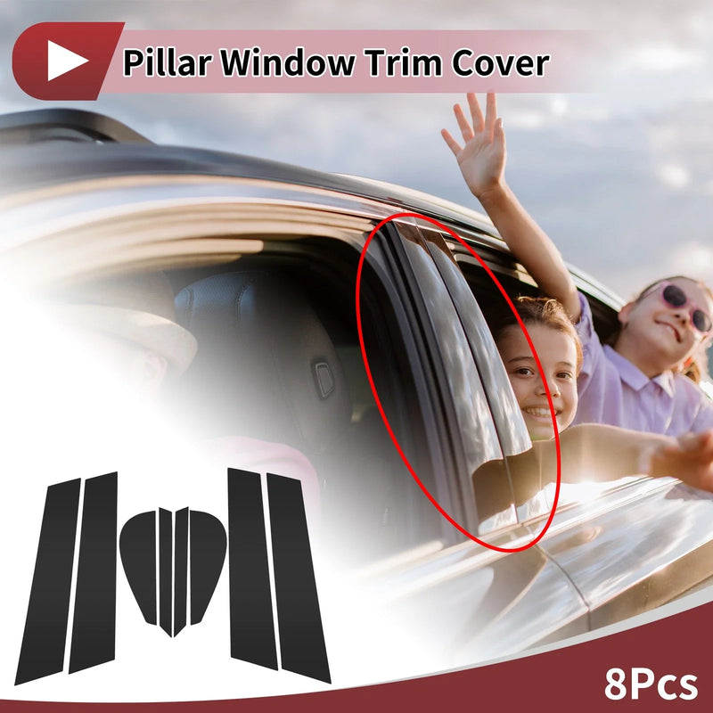 Peugeot 508 (2011-2018) Black 8 Pcs Car Door Pillar Window Trim