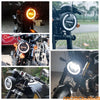 Honda Harley BMW Chopper Retro Round LED Headlight w/DRL
