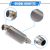 Motorcycle Car Muffler Exhaust 12.20 Length 1.50 ID Matte Silver Tone