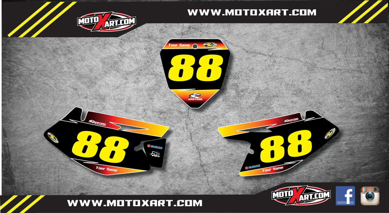 Suzuki DRZ 125 Stickers SUNRISE Style Custom Number Plates (2008-2016)