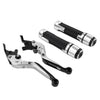 BMW S1000XR Silver Extendable Brake Clutch Lever Grip Set (2015-2021)