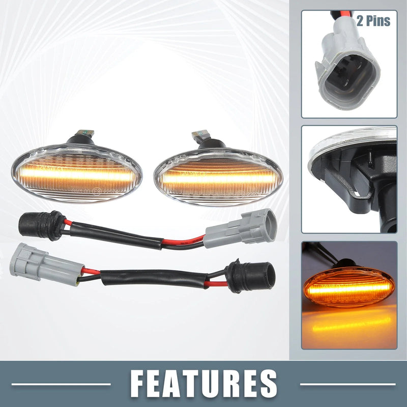 Mazda 3 (2004-2009) - Clear Lens 1 Pair LED Side Marker Amber Light