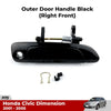 Right Front Outer Door Handle Black Fits Honda Civic Dimension EU EP ES EM 01-05