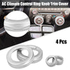 Chevrolet 4 x Silver Tone Aluminum Alloy Center Control Ring Knob Cover