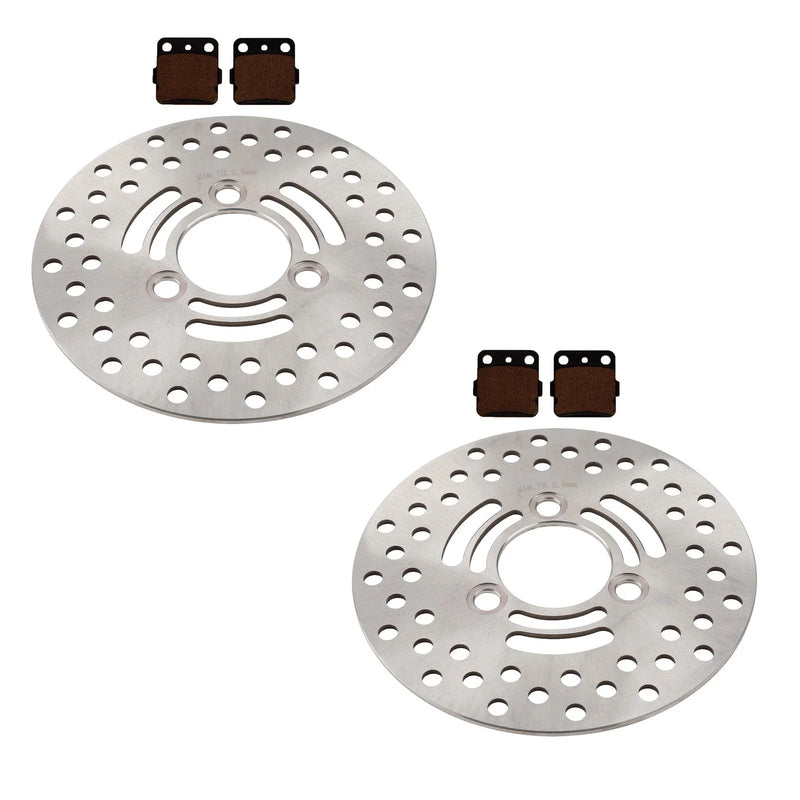 Suzuki LT-Z250 LT-Z400 QuadSport 2 x Front Rotors & Semi-Metallic Pads