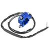 Motorcycle Engine Start Stop Switch w/ Blue Mounting Backplate Black Button