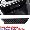 Honda Civic 10th Gen Carbon Fiber Console Storage Box Trim Sticker (2016-2020)