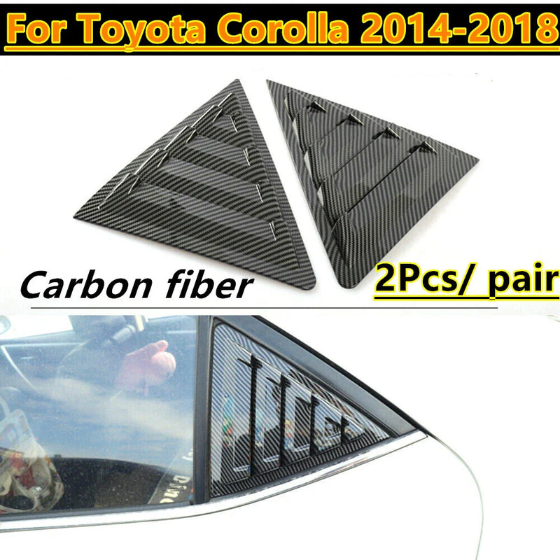 Toyota Corolla Carbon Fiber Side Window Louver Shutter Cover Trim (2014–2018)