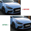 Hyundai i30 i30N MK3 (2017-2019) Gloss Black Headlight Eyelid Eyebrow 2 x