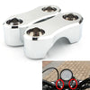 Harley Wide Glide, Softail 2 x Chrome Handlebar Riser Clamp Kit (2006-2023)
