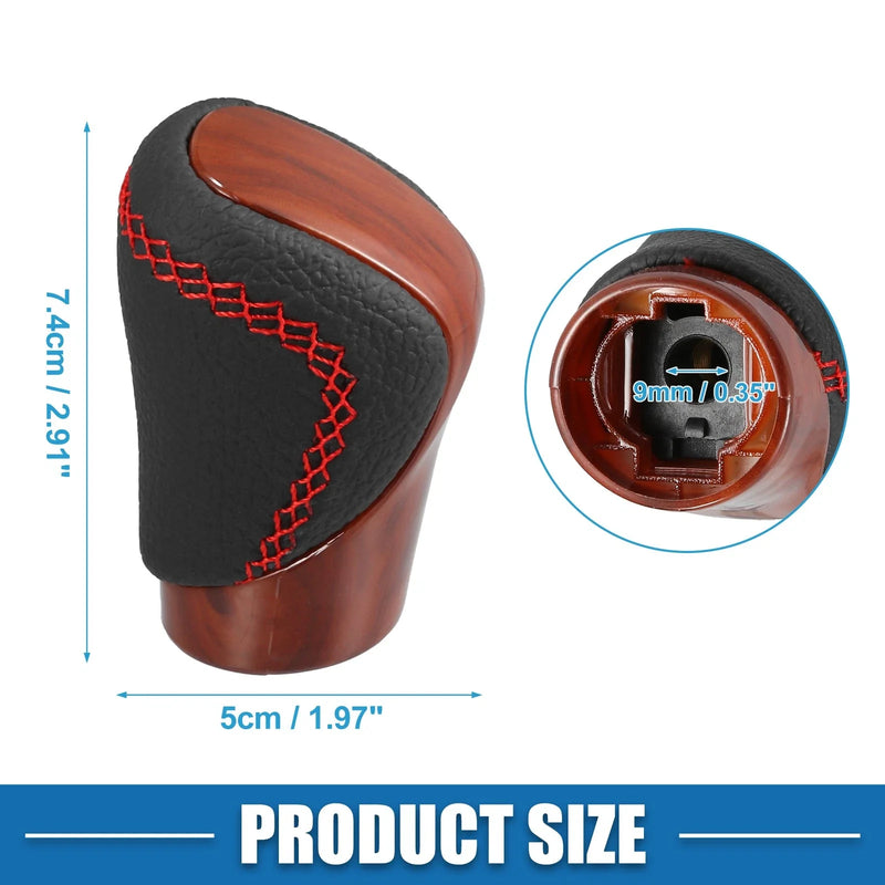Lexus - Red Thread Perforated Wood Grain Gear Shift Knob Cover (2010-2023)
