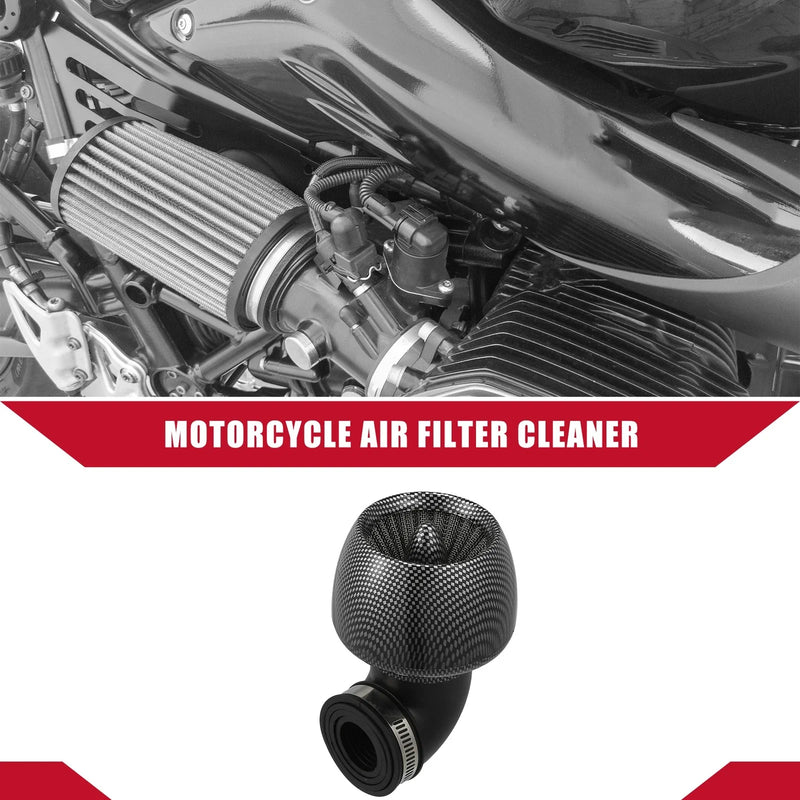 Motorcycle Air Cleaner Filter / 2.8-4.8cm 90 Degree / Carbon Fiber Pattern