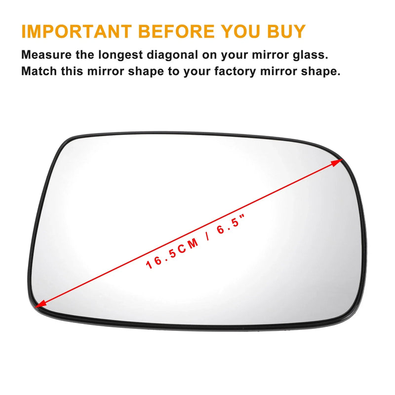 Toyota Yaris Right Side Heated White Mirror Glass (1999-2003)