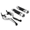 Ducati Panigale Silver Extendable Brake Clutch Lever Grip Set (2016-2020)