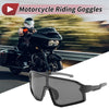 Goggles Motorcycle Riding Black Lens & Black Gray Frame PC Tri-Acetyl Cellulos
