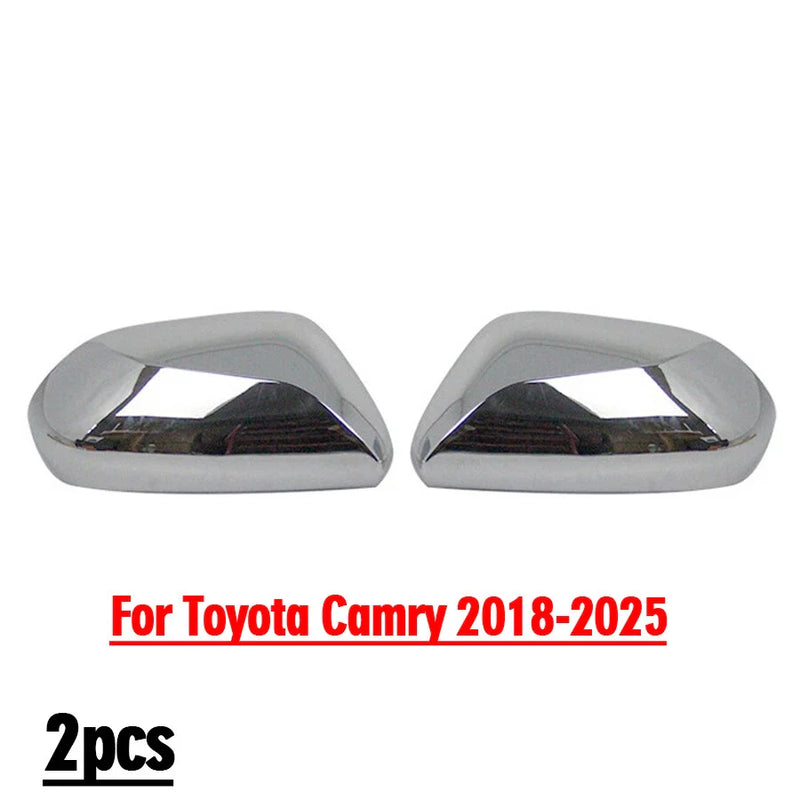Toyota Camry 2pc Silver Rearview Mirror Cover Trim (2018–2025)