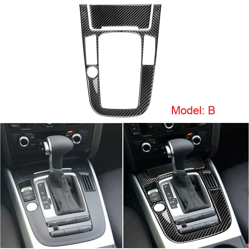 Audi A4 A5  2009-2016 Carbon Fiber Center Console Gear Shift Cover Trim Fit