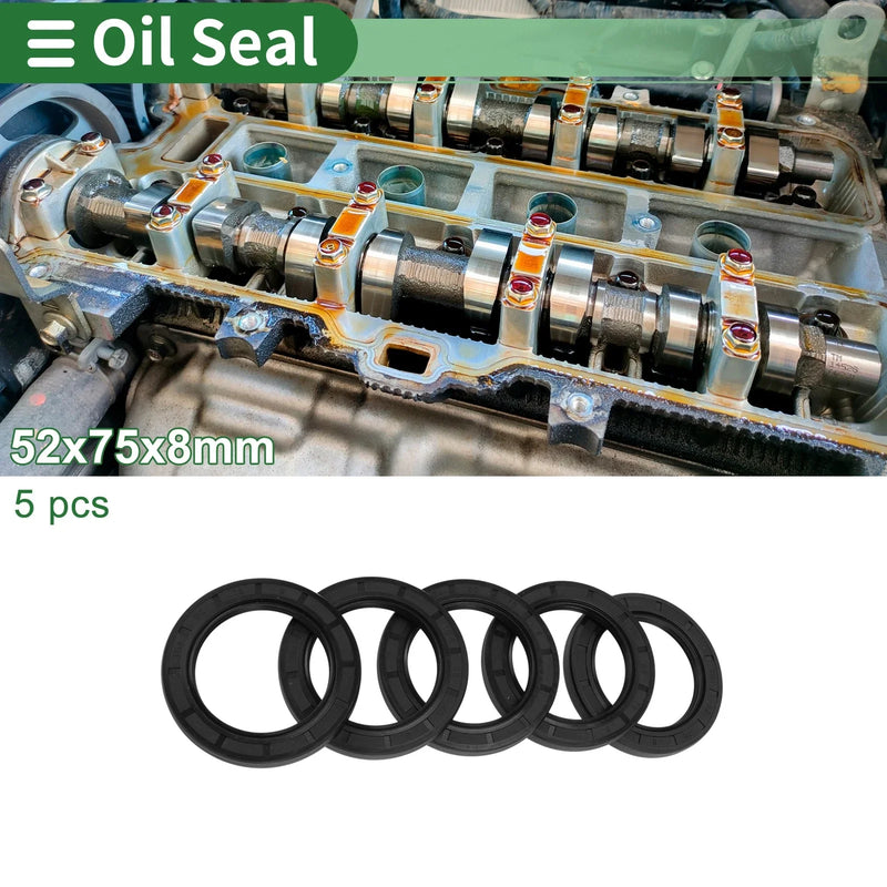 Oil Seal 52x75x8mm Rotary Shaft Seal NBR High Pressure Black