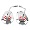 Harley Electra Glide Teardrop Short Stem Chrome Side Mirrors