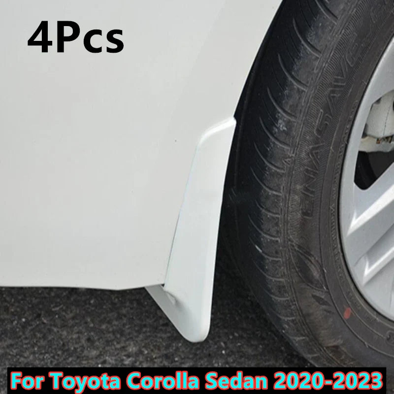 Toyota Corolla Sedan White Painted Mud Flaps Guard Splash (2020–2023)