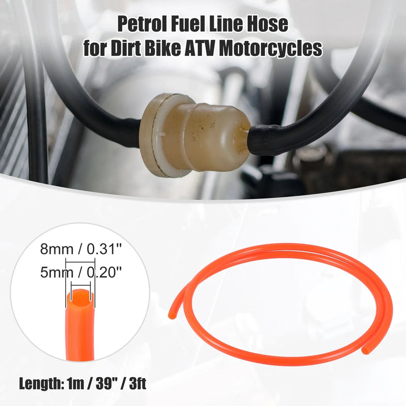 Motorcycle Dirt Bike 0.31'' x 3ft Red Fuel Vent Line Hose