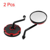 Motorcycle M10x1.25 2 x Universal Red Black Rearview Side Mirrors