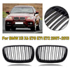 BMW E70 E71 X5 X6 2 x Front Kidney Grilles Matte Black (2007-2013)