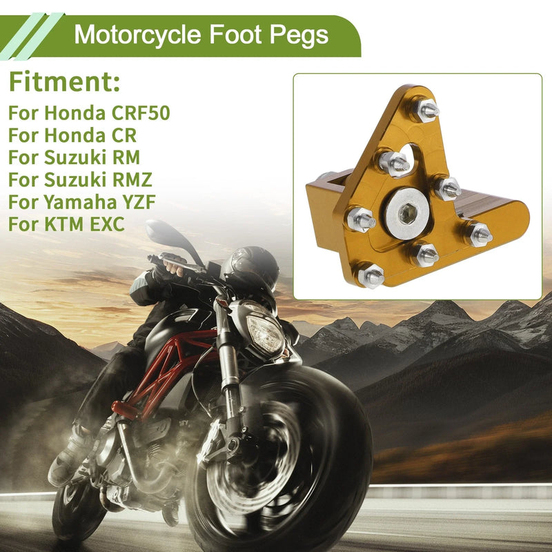 Honda CRF50 Footrests Gold Tone Motorcycle Foot Pegs (2004-2023)