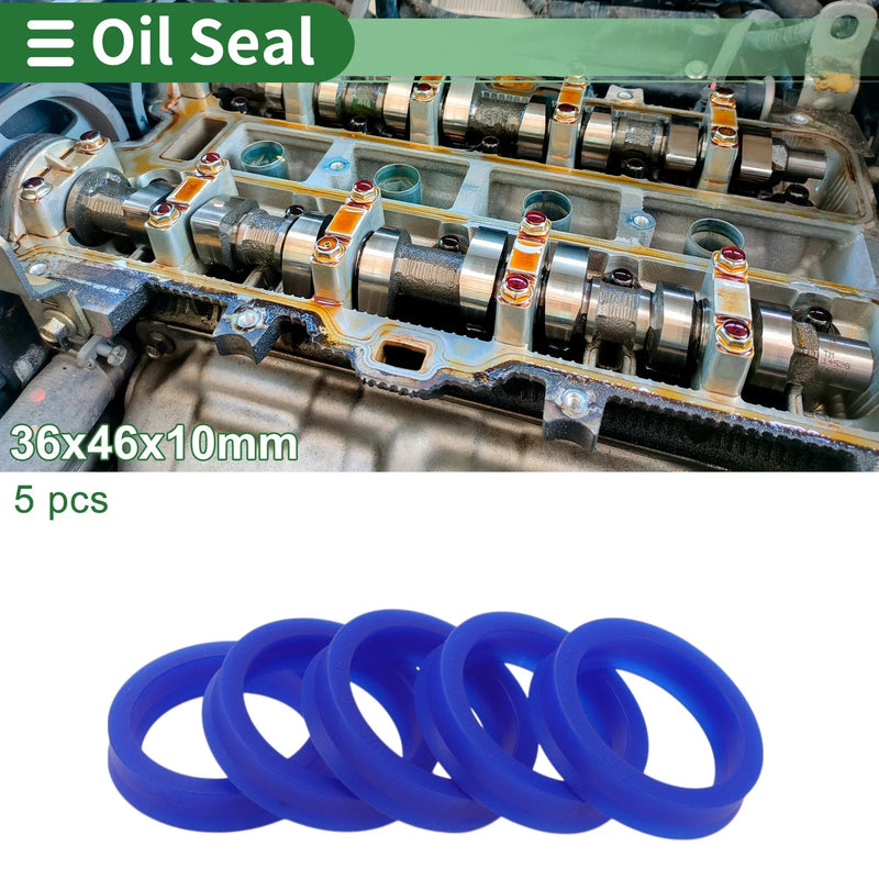 Oil Seal Rotary Shaft Seal TPU 36x46x10mm High Pressure Blue 5 Pcs