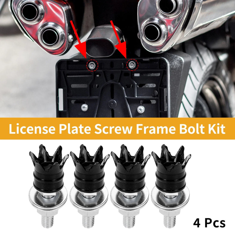 Universal Motorcycle License Plate Screws Cover / 40 mm / Black