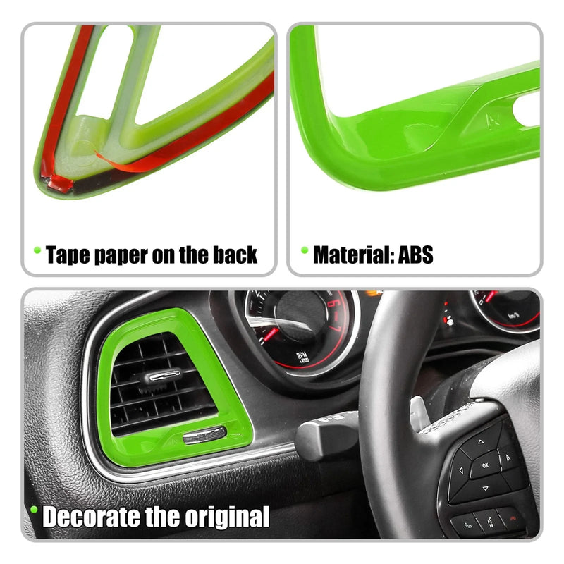 Dodge Challenger Green 4x Center Console Air Condition Outlet Vent Trim