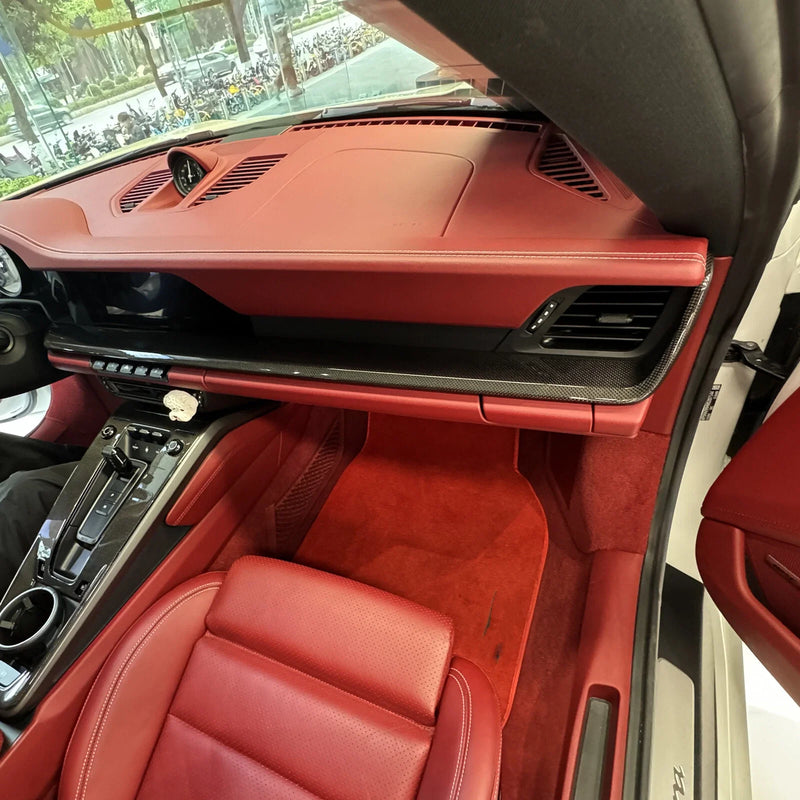 Porsche 911 992 Gloss Carbon Fiber Dashboard Vent Trim (2019-2024)