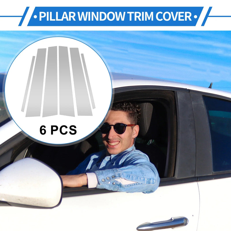 Hyundai Tucson IX35 (2016-2021) Silver Tone 6 Pcs Door Pillar Window Trim