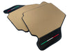 Ferrari F430 (2004-2009) - Carpet, Carbon Fiber, Leather Beige Floor Mats