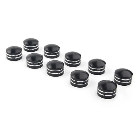 Harley  - 10 x Black CNC 9mm Motor Bolt Topper Caps Covers