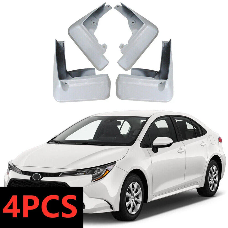Toyota Corolla 4x Pearl White Fender Mud Flaps Splash Guard (2020–2023)