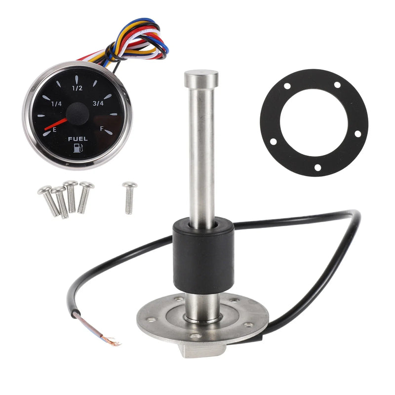 Fuel Sending Unit and Gauge Kit 0-190 ohms 140mm 5.51" Marine