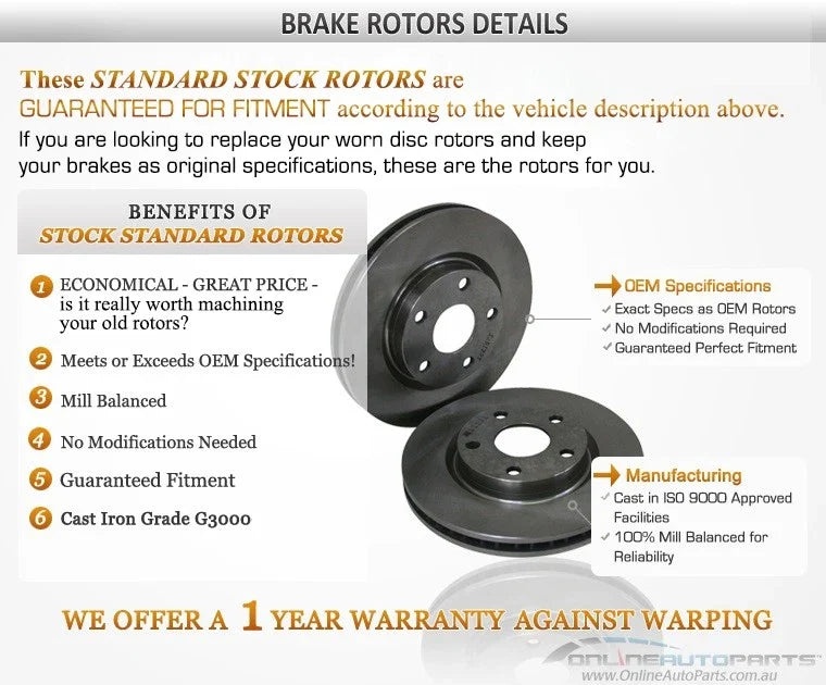 Honda Accord CM Rear Disc Brake Rotors Pair (2003-2008)