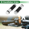 Motorcycle 7/8 Hand Grips Cover Silver Tone