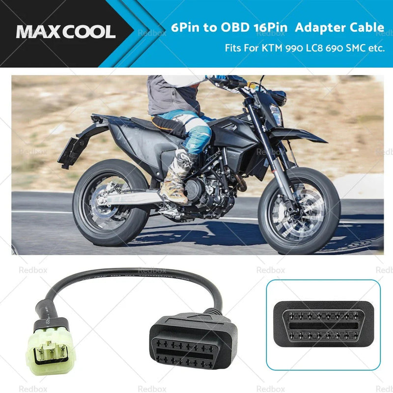 KTM Connectors 6 Pin to 16 Pin OBD2 Diagnostic Cable
