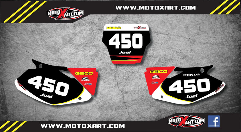 Honda CR 250 (2002-2012) Sonic Style Stickers Custom Number Plate Graphics