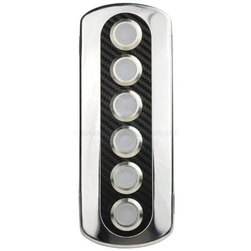 Marine Switch Panel Carbon Fiber Vinyl Stainless Steel Push Button Blue Light