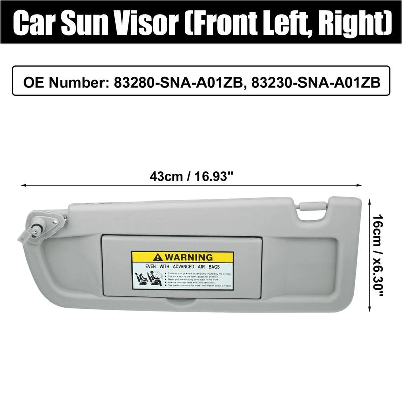 Honda Civic 2006-2011 Light Gray 2 x Sun Visors