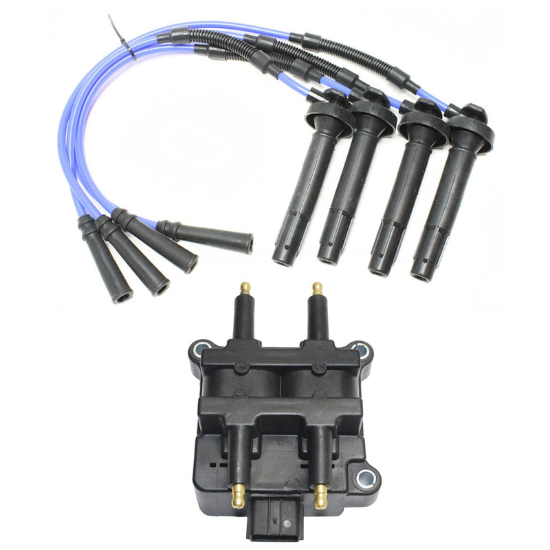 Ignition Coil and Spark Plug Wire Kit For 1999-04 Subaru