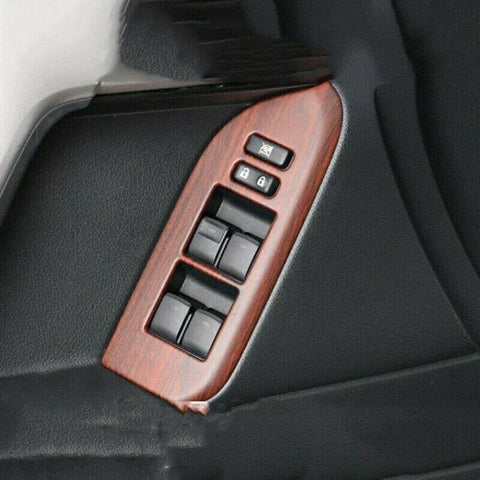 Toyota Prado Fj150 4 x Wood Grain Door Window Switch Panel Cover Trim (2010–2021)